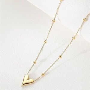 🆕 stainless steel, heart charm necklace